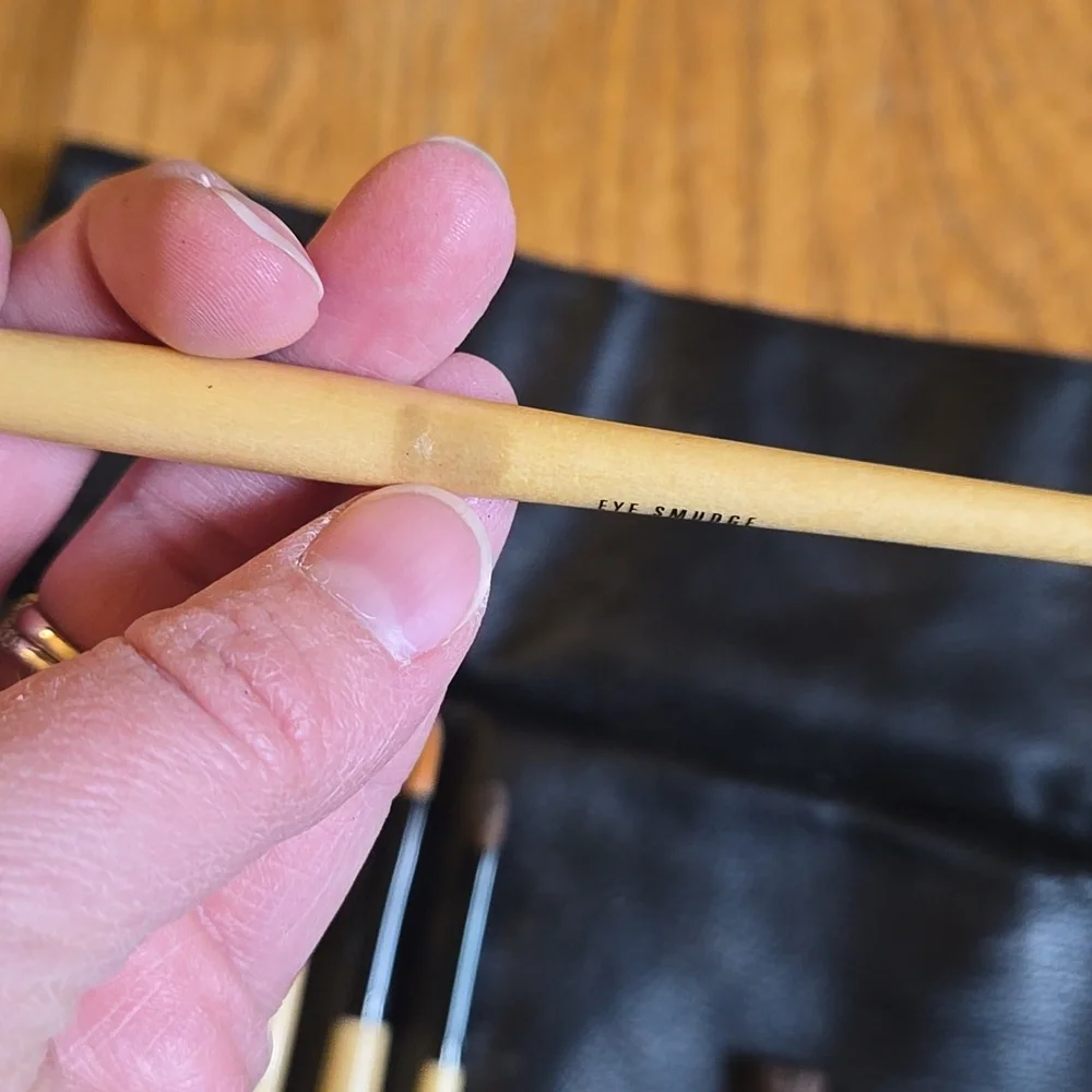 Bobbi Brown black brush roll with 15 brushes